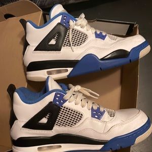 Air Jordan four retro BG blue black and white